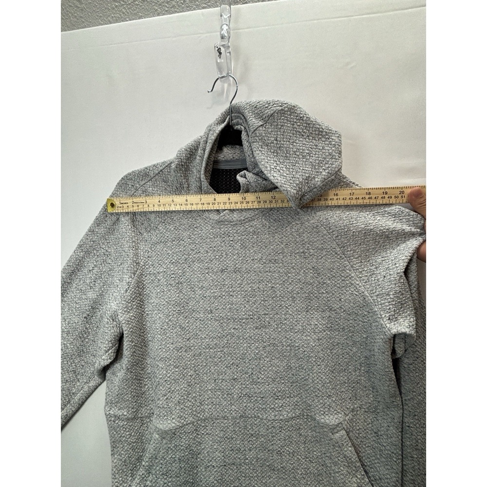 Lululemon Men’s L Textured Fleece Pullover Hoodie Gray Black Speckled - Picture 4 of 16